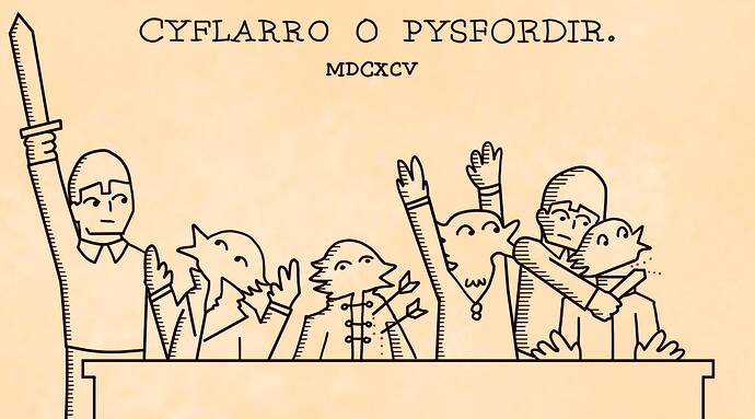 Cyflarro_o_pysfordir